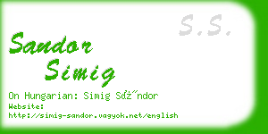 sandor simig business card